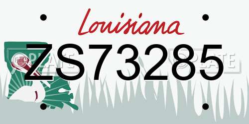 ZS73285 Louisiana License Plate