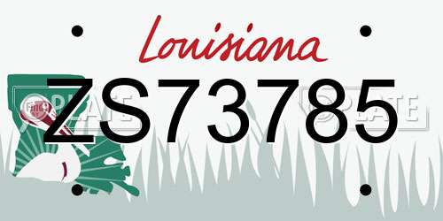 ZS73785 Louisiana License Plate
