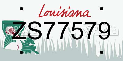 ZS77579 Louisiana License Plate