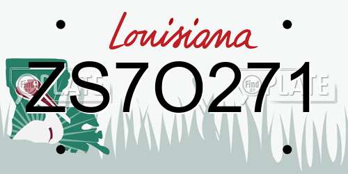 ZS7O271 Louisiana License Plate