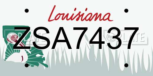 ZSA7437 Louisiana License Plate
