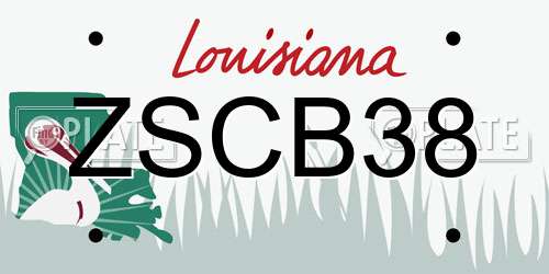 ZSCB38 Louisiana License Plate