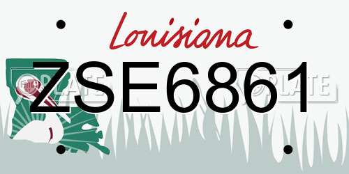 ZSE6861 Louisiana License Plate