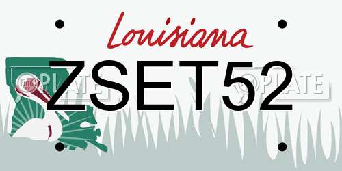 ZSET52 Louisiana License Plate