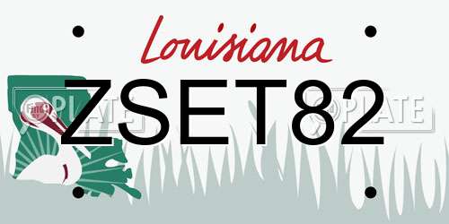 ZSET82 Louisiana License Plate