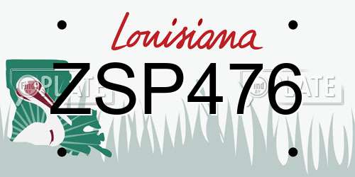 ZSP476 Louisiana License Plate