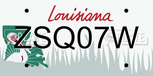 ZSQ07W Louisiana License Plate