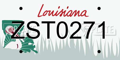 ZST0271 Louisiana License Plate