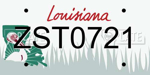 ZST0721 Louisiana License Plate