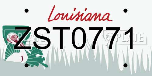 ZST0771 Louisiana License Plate