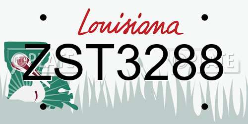 ZST3288 Louisiana License Plate