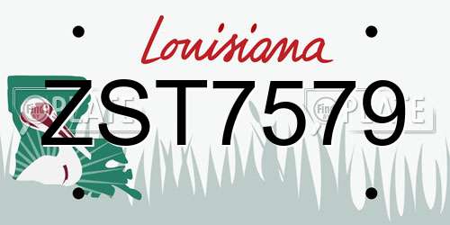 ZST7579 Louisiana License Plate
