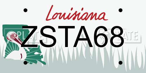 ZSTA68 Louisiana License Plate