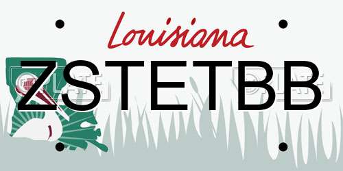 ZSTETBB Louisiana License Plate