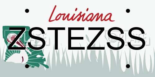 ZSTEZSS Louisiana License Plate