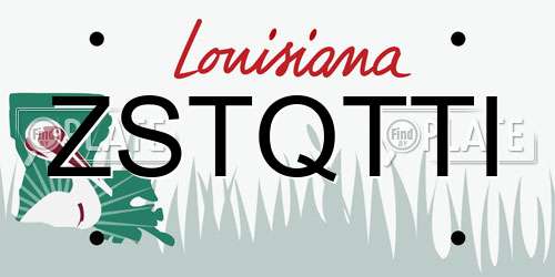 ZSTQTTI Louisiana License Plate