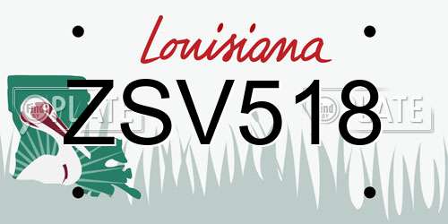 ZSV518 Louisiana License Plate