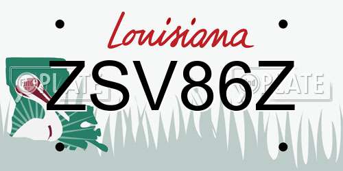 ZSV86Z Louisiana License Plate