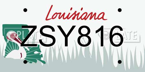 ZSY816 Louisiana License Plate