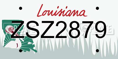 ZSZ2879 Louisiana License Plate