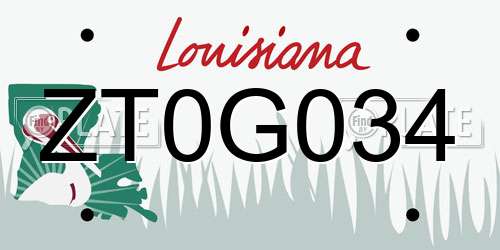 ZT0G034 Louisiana License Plate