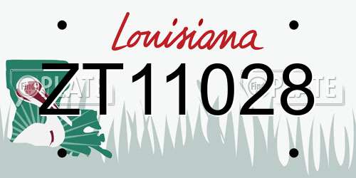 ZT11028 Louisiana License Plate