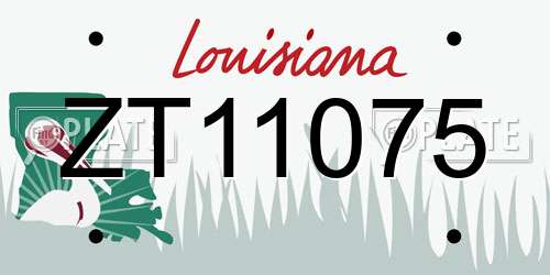ZT11075 Louisiana License Plate