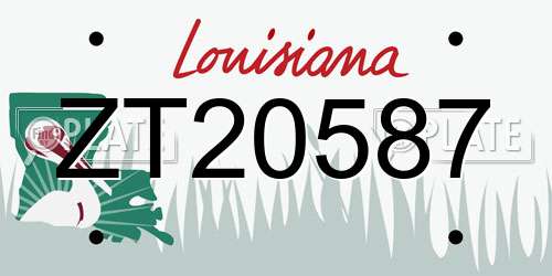 ZT20587 Louisiana License Plate