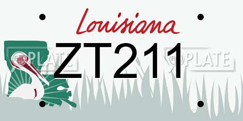 ZT211 Louisiana License Plate