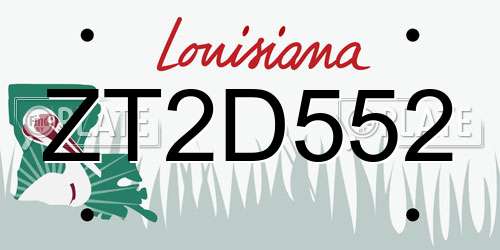 ZT2D552 Louisiana License Plate
