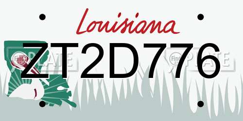 ZT2D776 Louisiana License Plate