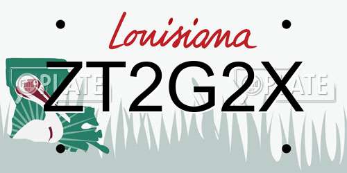 ZT2G2X Louisiana License Plate