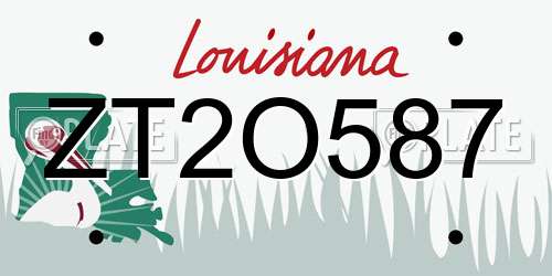 ZT2O587 Louisiana License Plate