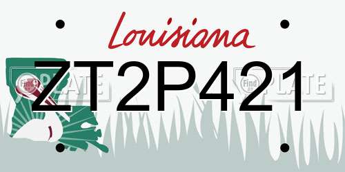 ZT2P421 Louisiana License Plate