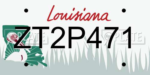 ZT2P471 Louisiana License Plate