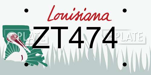 ZT474 Louisiana License Plate