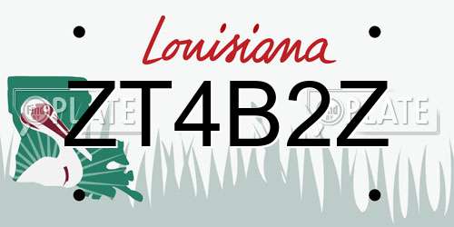 ZT4B2Z Louisiana License Plate
