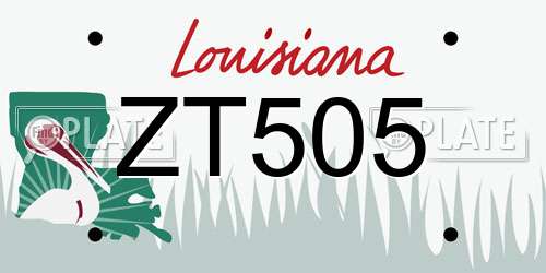 ZT505 Louisiana License Plate