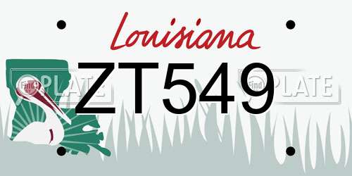 ZT549 Louisiana License Plate