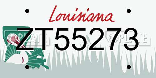 ZT55273 Louisiana License Plate