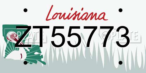 ZT55773 Louisiana License Plate
