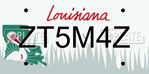 ZT5M4Z Louisiana License Plate