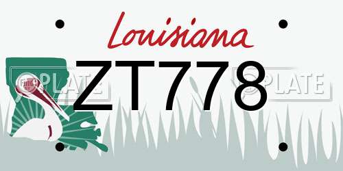 ZT778 Louisiana License Plate