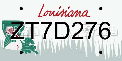 ZT7D276 Louisiana License Plate