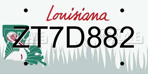 ZT7D882 Louisiana License Plate