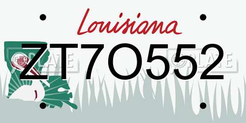 ZT7O552 Louisiana License Plate