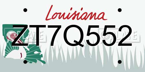 ZT7Q552 Louisiana License Plate