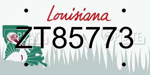 ZT85773 Louisiana License Plate
