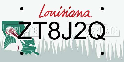 ZT8J2Q Louisiana License Plate
