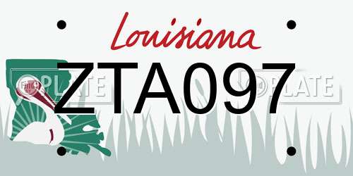 ZTA097 Louisiana License Plate